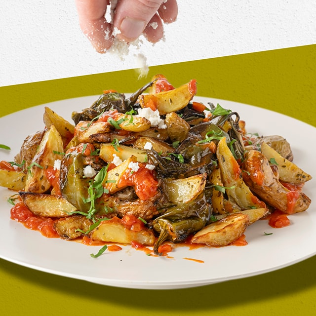 Patatas bravas in pittige tomatensaus